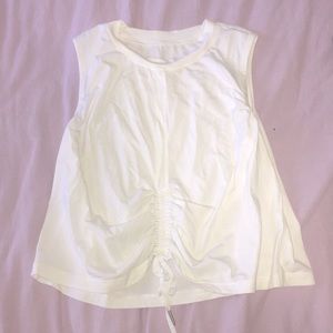 Ruched White Lulu Tank
